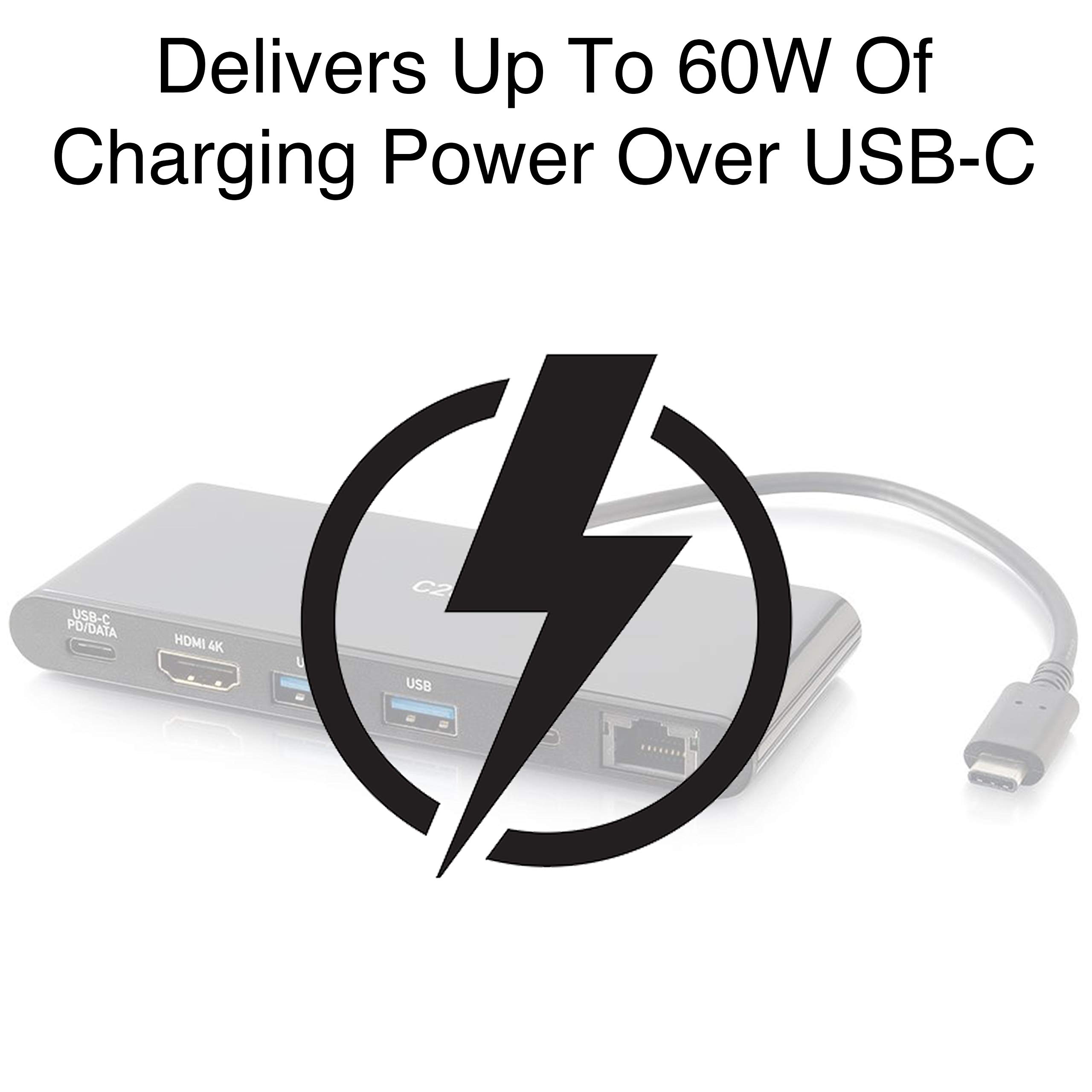 C2G 28845 USB-C Docking Station with 4K UHD HDMI, Ethernet, USB and Power Delivery, Black - Image 3