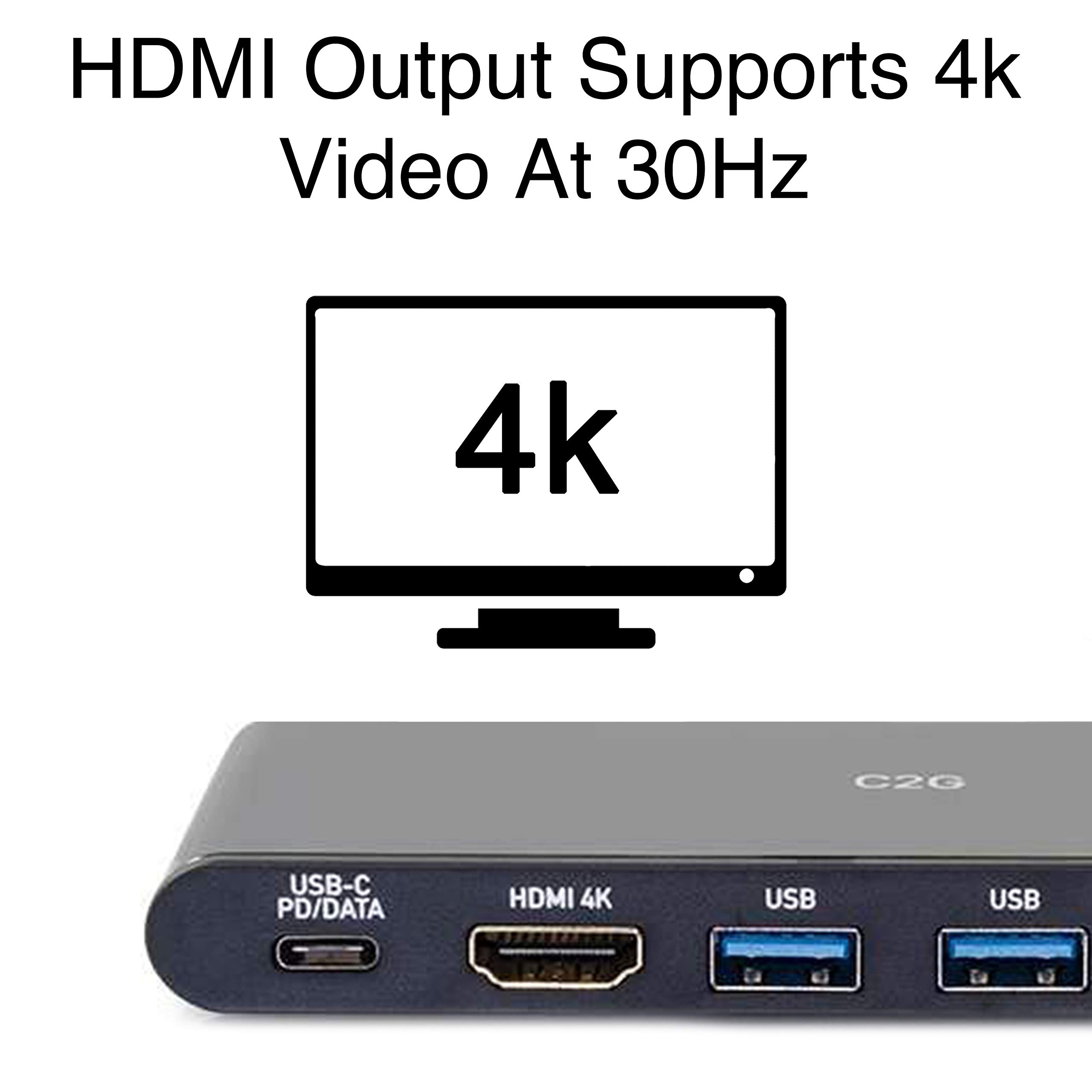 C2G 28845 USB-C Docking Station with 4K UHD HDMI, Ethernet, USB and Power Delivery, Black - Image 5