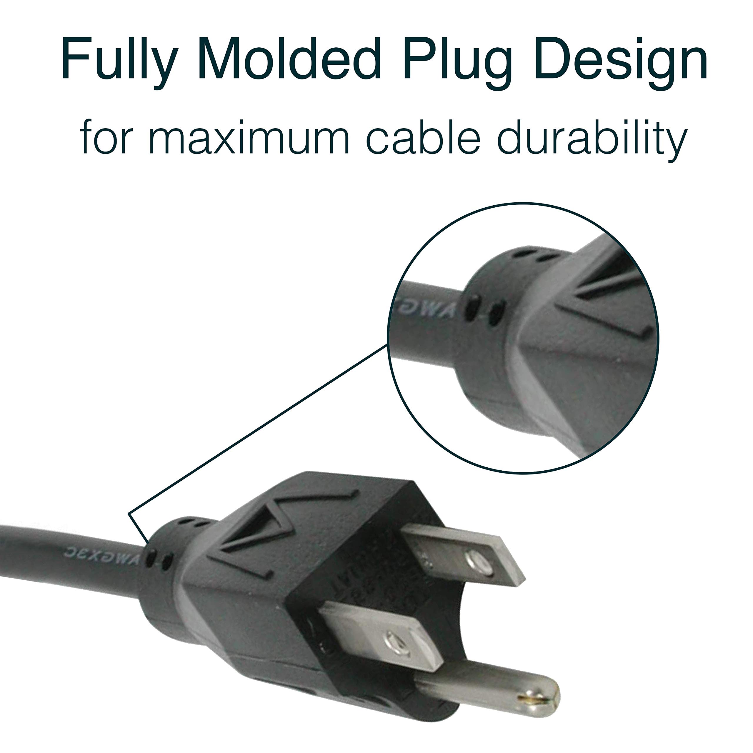 C2G 03131 14 AWG Universal Replacement Power Cord With 3 Pin Connector, 6 Feet (1.82 Meters), Black - Image 3