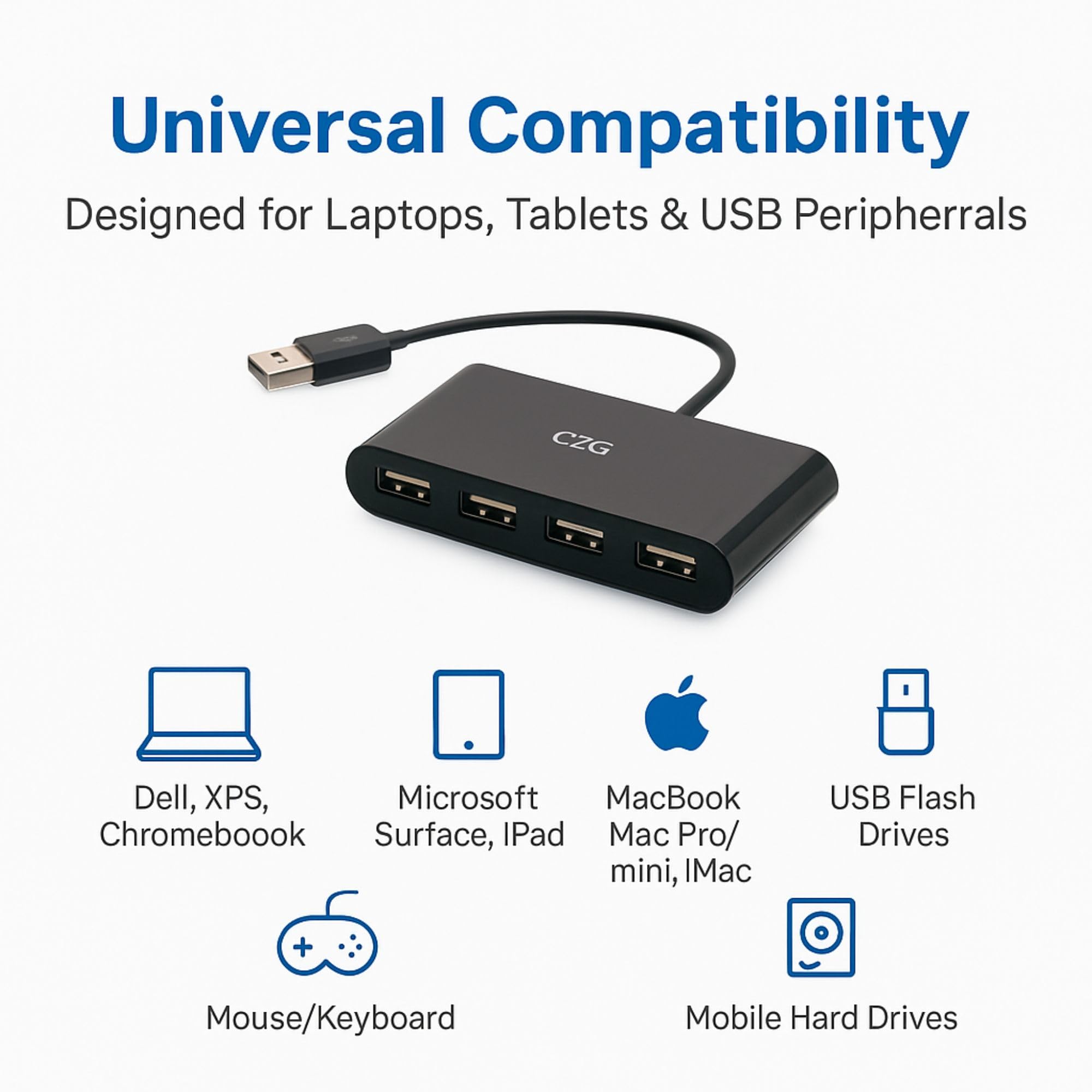 C2G 4-Port USB-A 3.0 Hub - SuperSpeed USB 5Gbps, Black (C2G54462) - Image 4