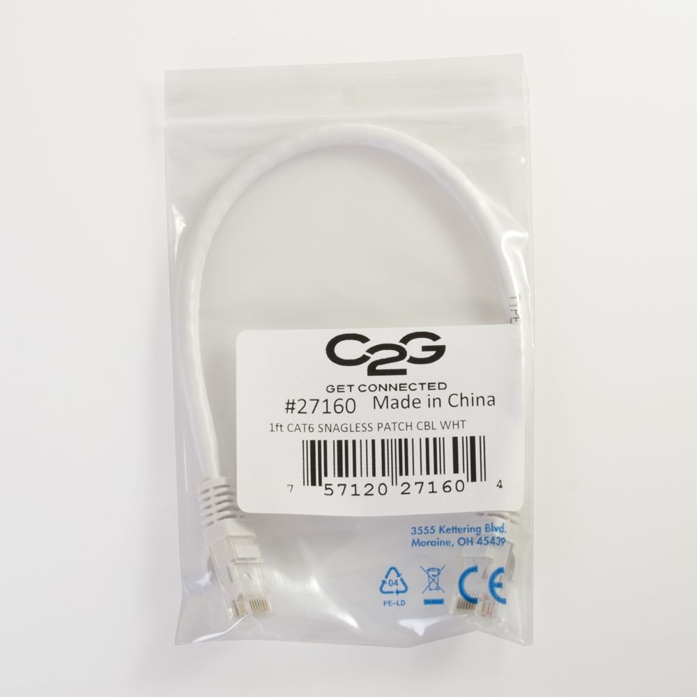 C2G/Cables to Go 7 ft Cat6 Snagless Patch Cabel White - Image 4