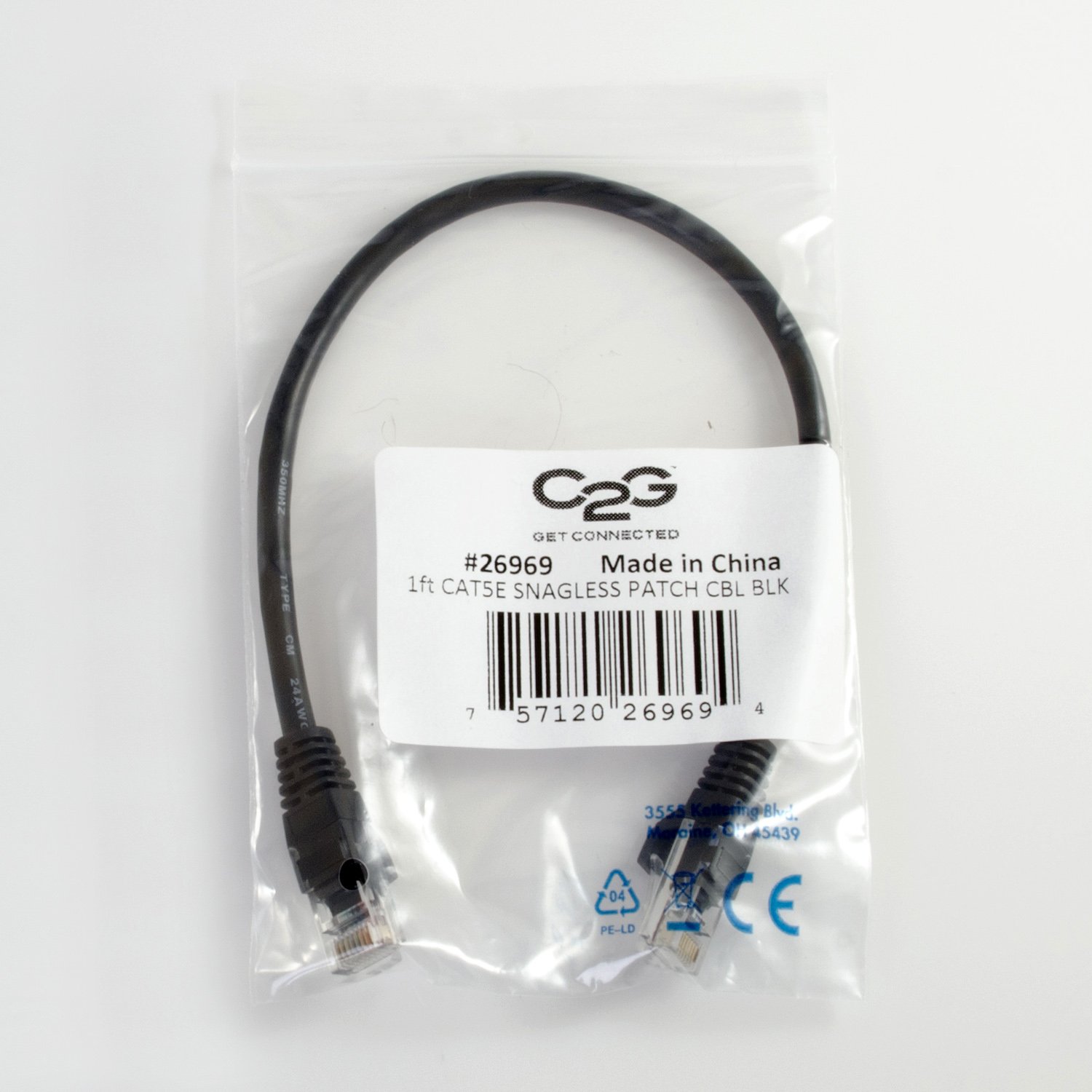 C2G 15208 C2G/Cables to Go Cat5e Snagless Unshielded (UTP) Network Patch Cable, Black (14 Feet) - Image 4