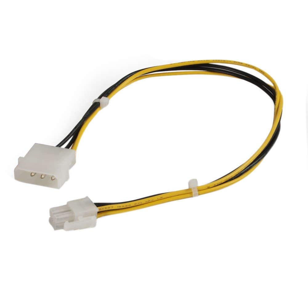 C2G Legrand 4 Pin Molex Adapter, 12 Inch Molex to ATX, Black and Yellow Computer Power Adapter Cable, 1 Count, C2G 27314 - Image 3