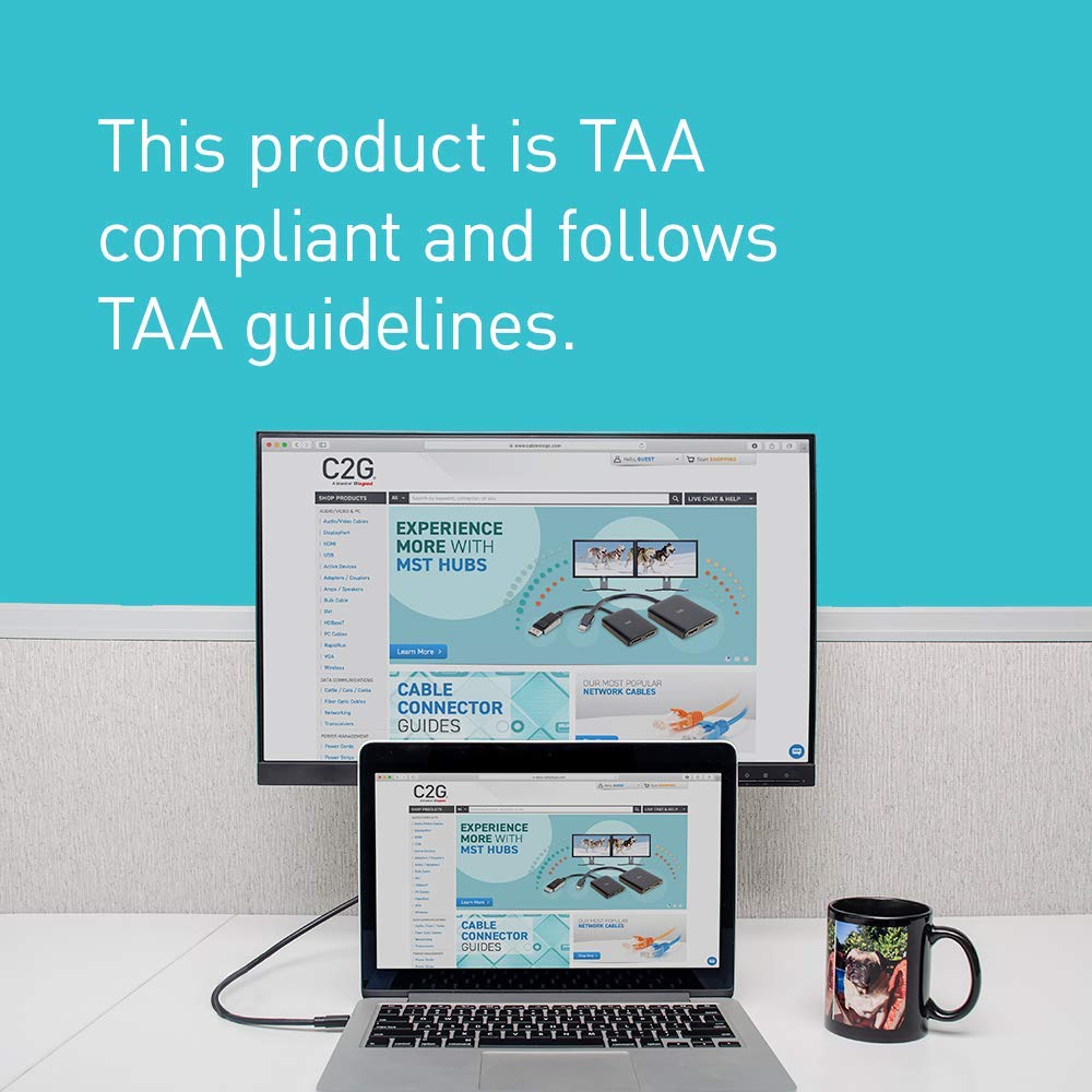 C2G Legrand Mini DisplayPort Adapter to HDMI Cables, Male to Male Displayport Adapter, Black DisplayPort to HDMI Adapter, 6 Foot Adapter Converter, 1 Count, C2G 54421 - Image 7