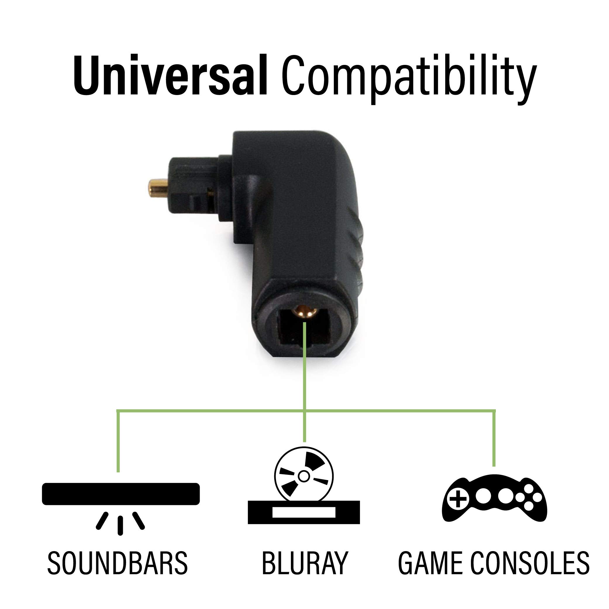 C2G Optical Audio Cable Adapter, 90 Degree, Black, Universal Compatibility, Gold-Plated Connectors, 1 Count, 40016 - Image 5