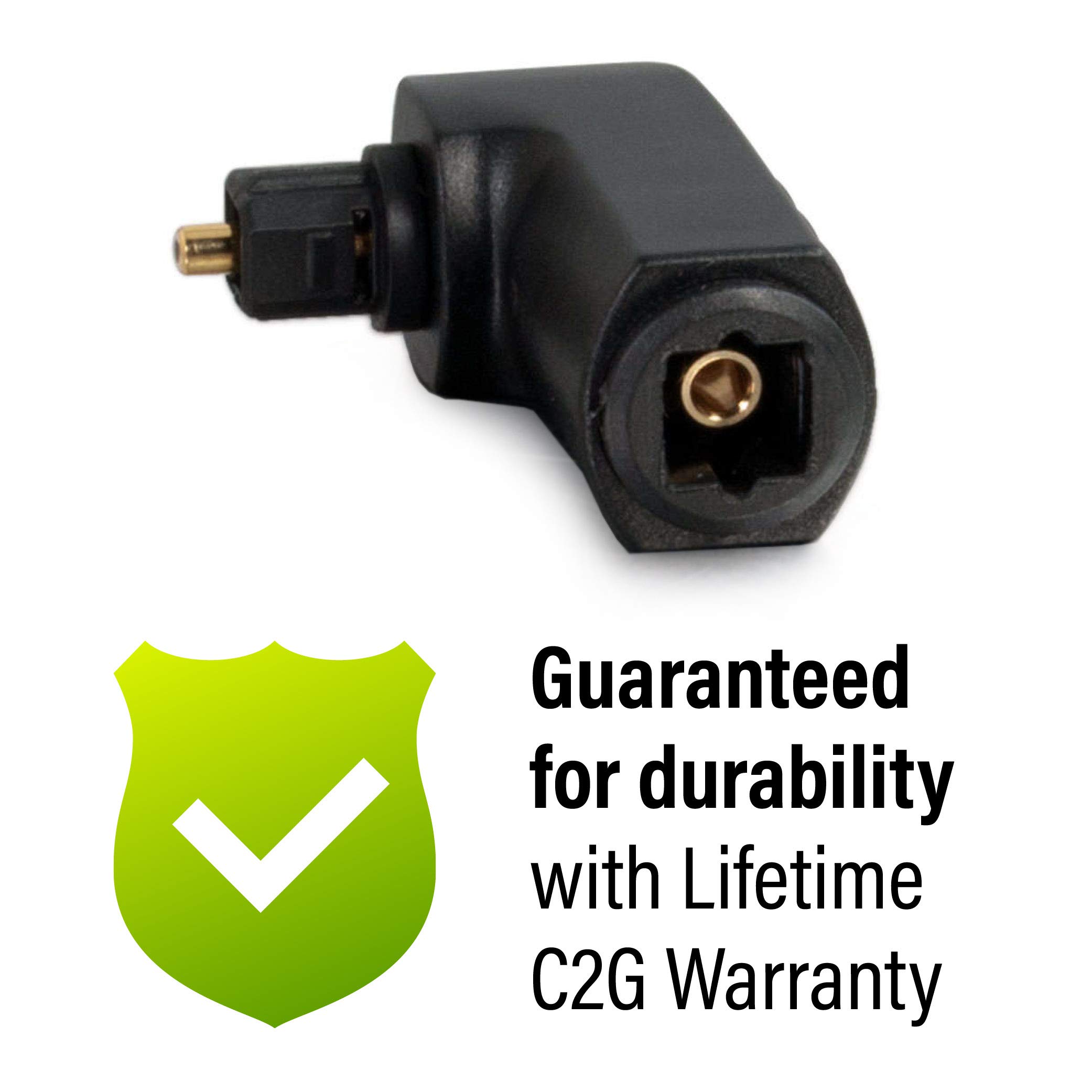 C2G Optical Audio Cable Adapter, 90 Degree, Black, Universal Compatibility, Gold-Plated Connectors, 1 Count, 40016 - Image 6
