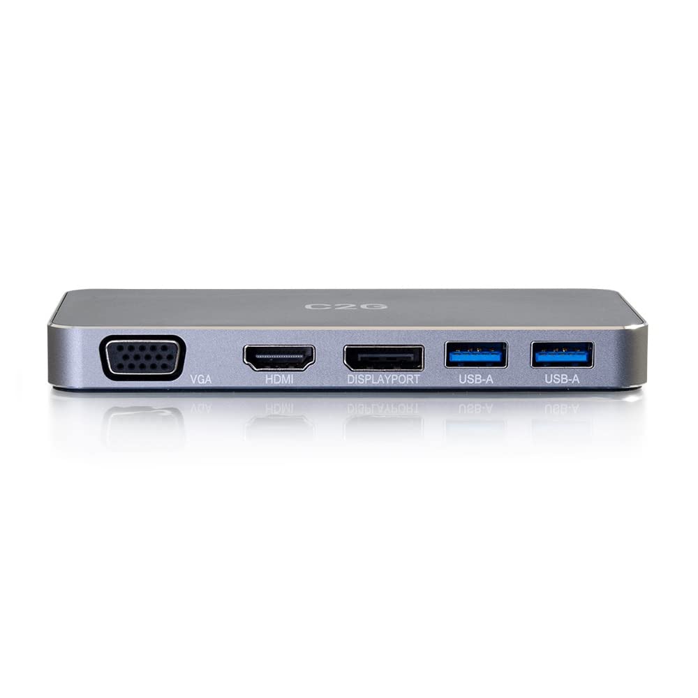 C2G USB-C 7-in-1 Dual Display MST Docking Station with HDMI, DisplayPort, VGA and Power Delivery up to 100W - 4K 30Hz - Image 4