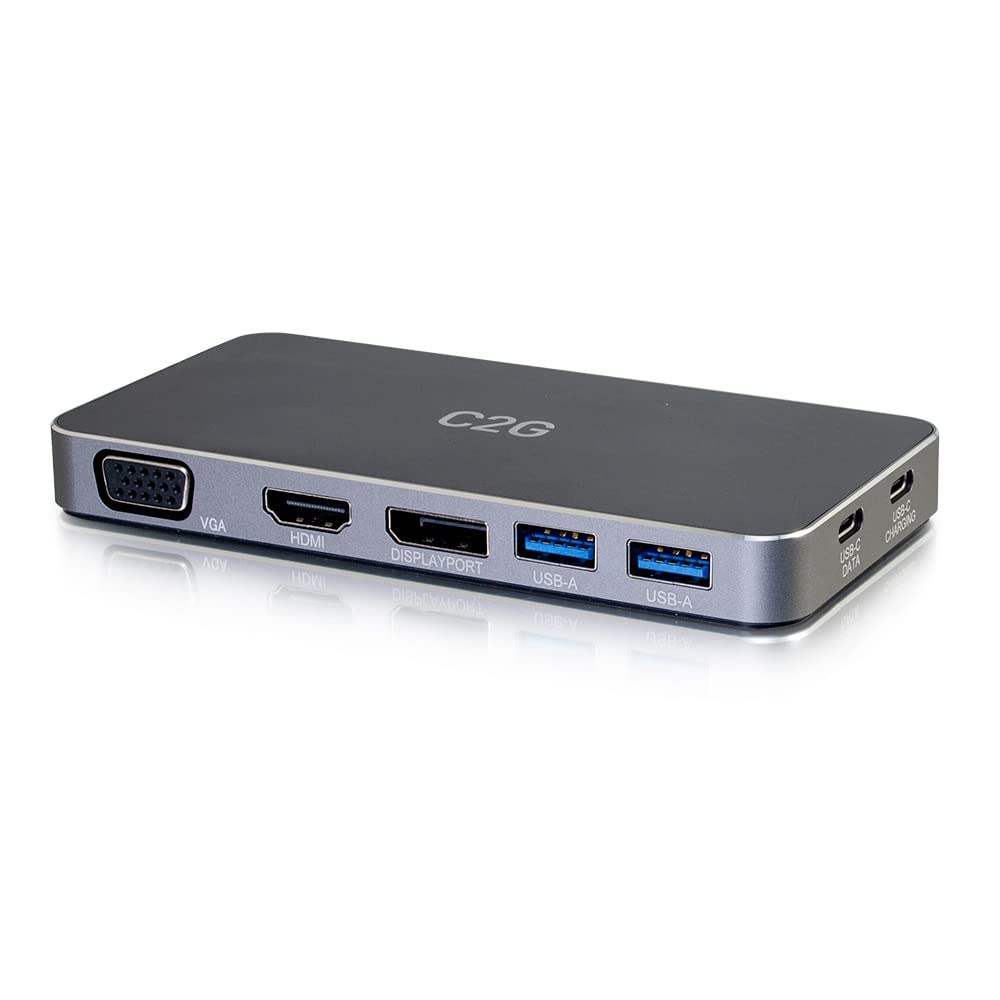 C2G USB-C 7-in-1 Dual Display MST Docking Station with HDMI, DisplayPort, VGA and Power Delivery up to 100W - 4K 30Hz - Image 9