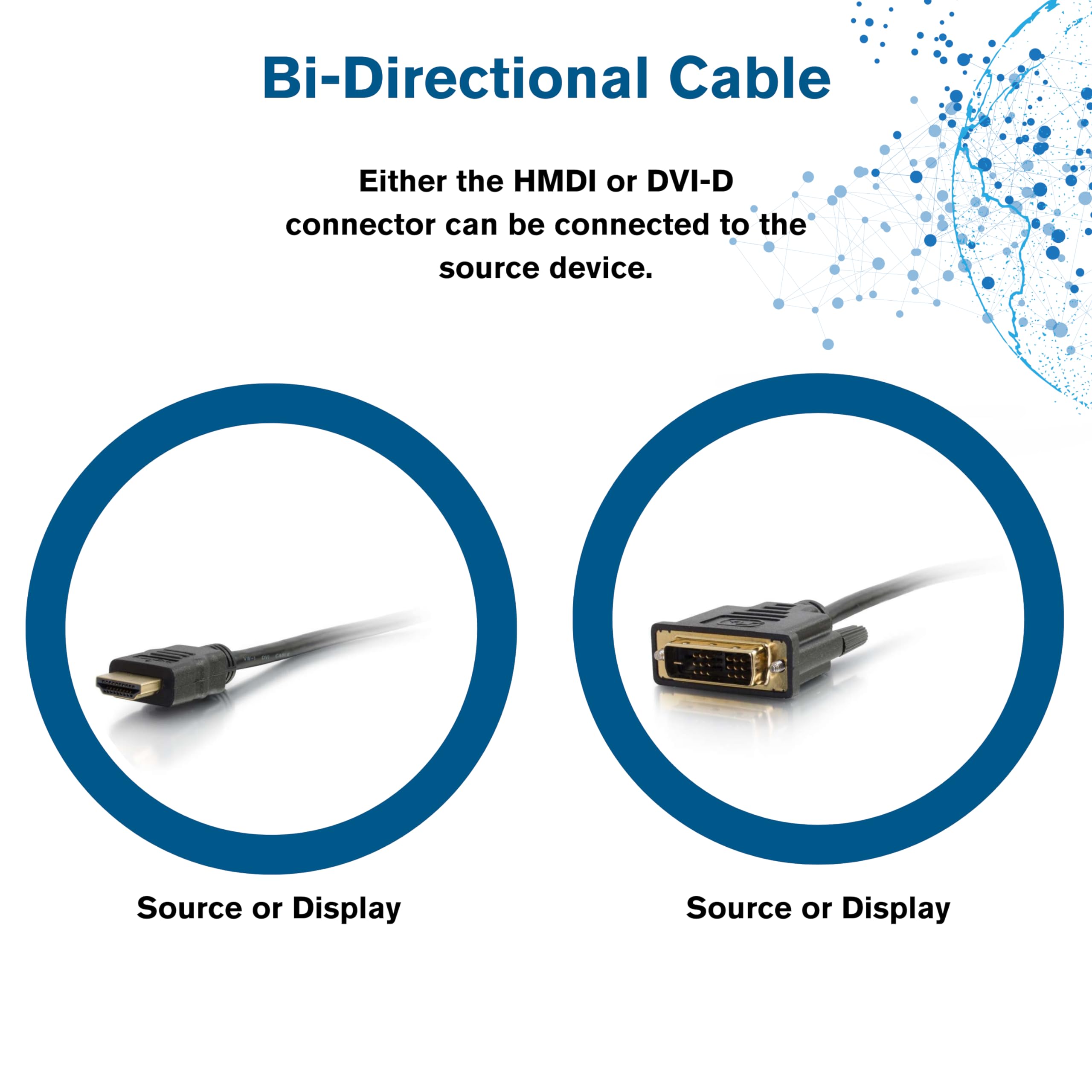 Legrand - C2G DVI to HDMI Cable, DVI-D Male to HDMI Male, Black HDMI Adapter Cable, 3 Meter (9.84 Feet) Bi-Directional Adapter Cable, 1 Count, C2G 42517 - Image 4