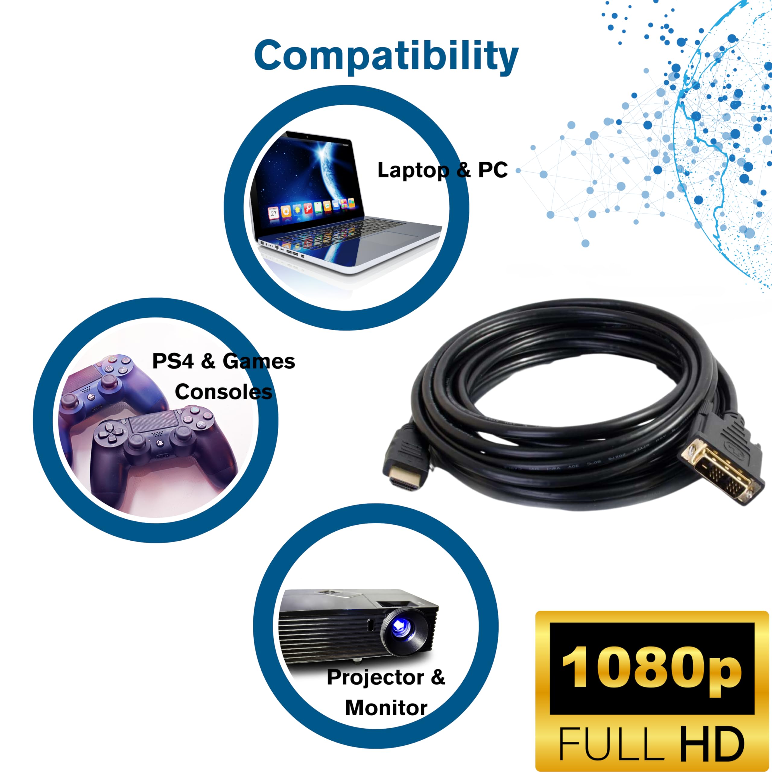 Legrand - C2G DVI to HDMI Cable, DVI-D Male to HDMI Male, Black HDMI Adapter Cable, 3 Meter (9.84 Feet) Bi-Directional Adapter Cable, 1 Count, C2G 42517 - Image 5